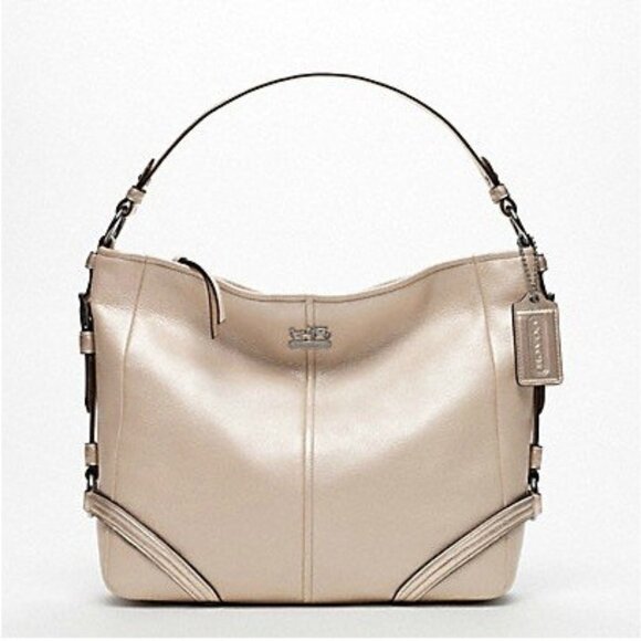 Euc Coach Metallic Leather Katarina Shimmer Satchel Tote Bag Purse - Picture 1 of 14